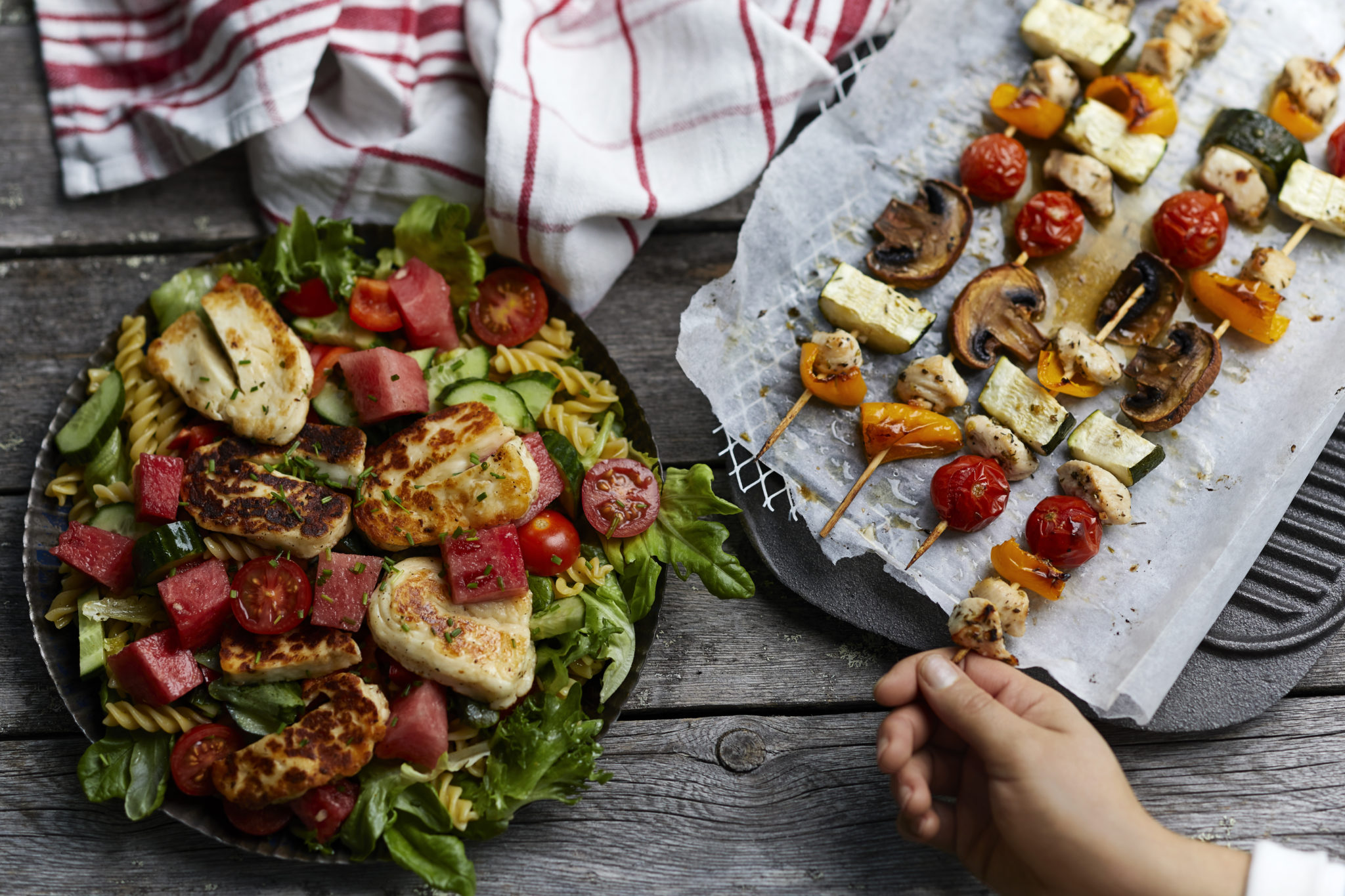 Kanavartaat ja pasta-halloumisalaatti | Martat